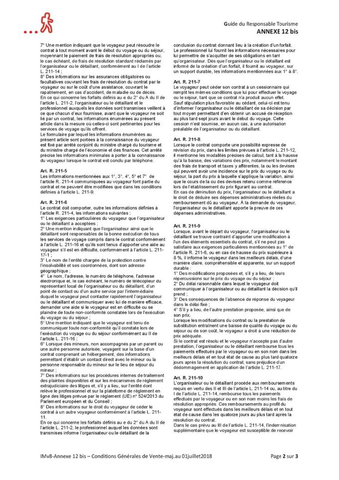 Annexe 12 Bis Page 2
Conditions générales de Vente